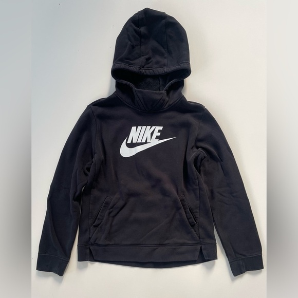 Nike Other - Nike Sportswear Girls Black White Hoodie Pull Over Athletic Oversized Size XL